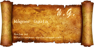 Wágner Gyula névjegykártya